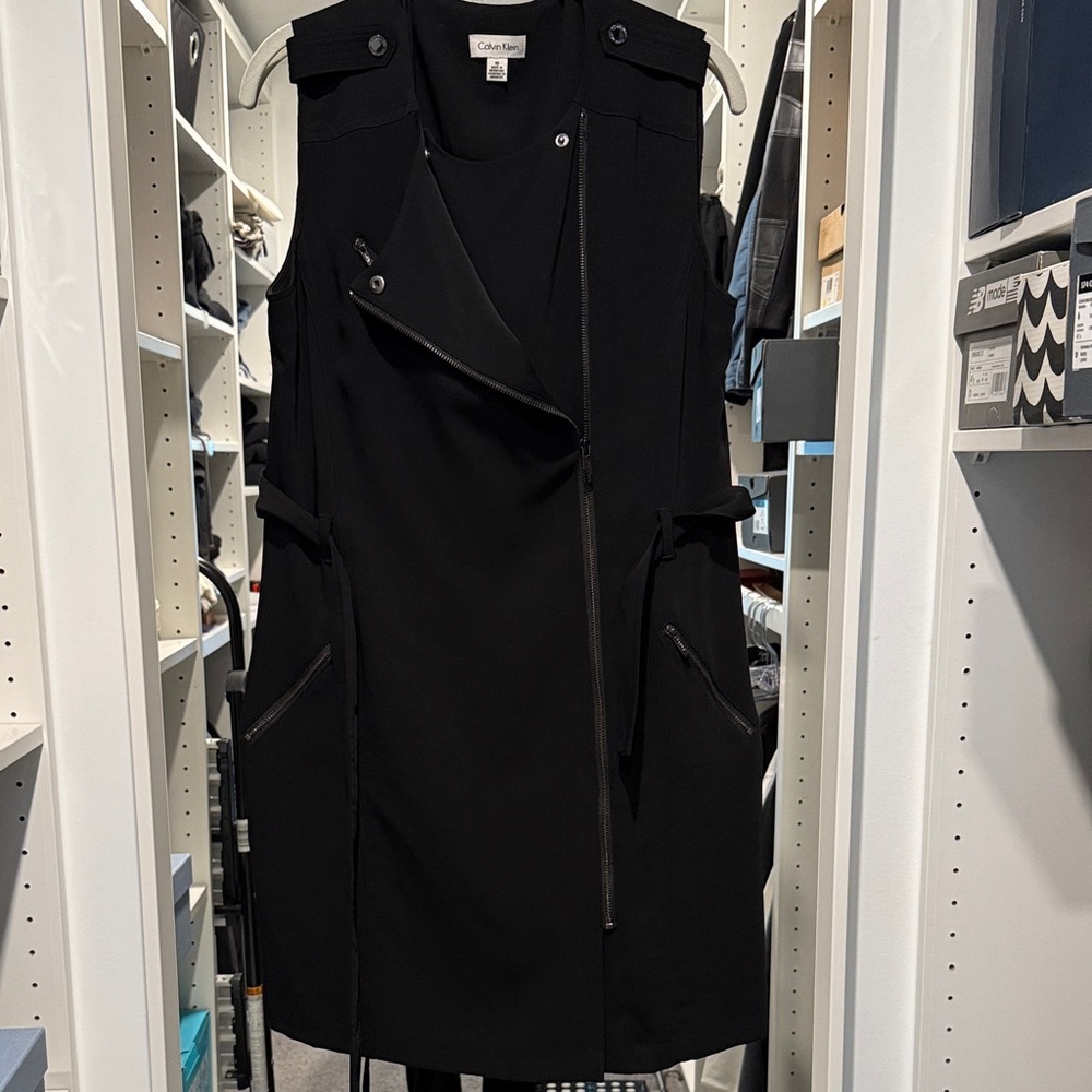 Calvin Klein Black Sleeveless Zipper Dress